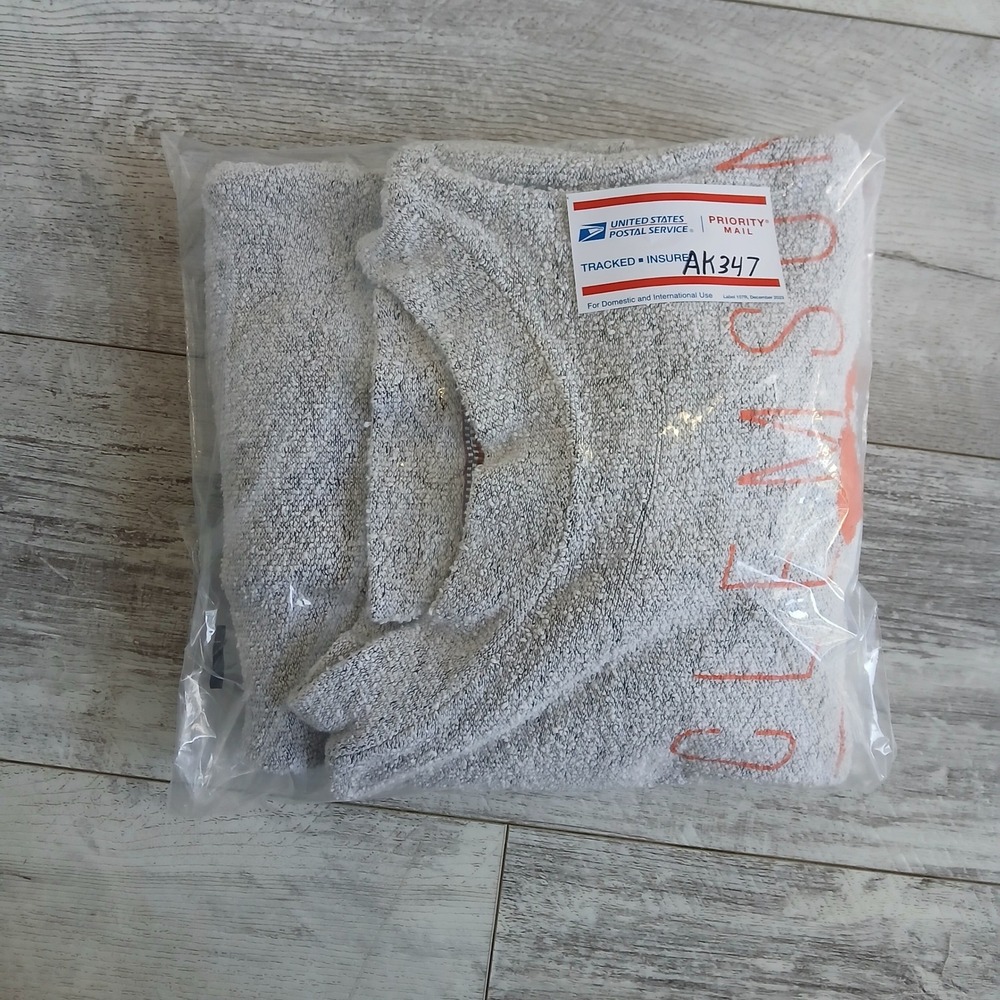 Clemson University Pressbox Comfy Terry Pullover Sweatshirt Orange Logo Large - Picture 9 of 9